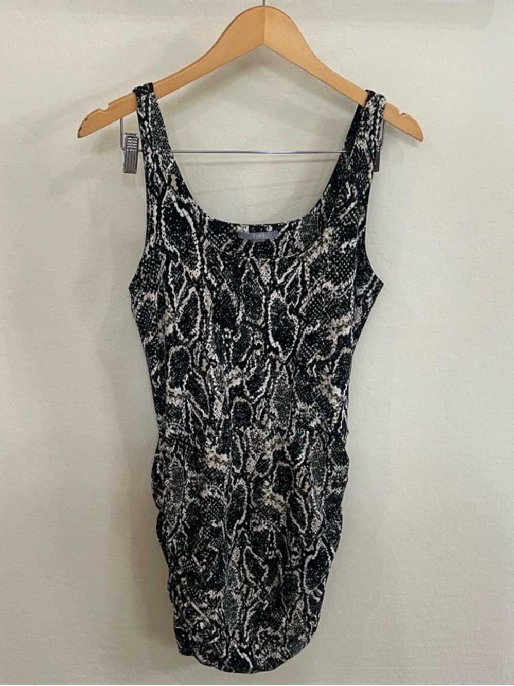 Tart Collections Snake Animal Print Ruched Bodycon Tank Mini Dress Medium
